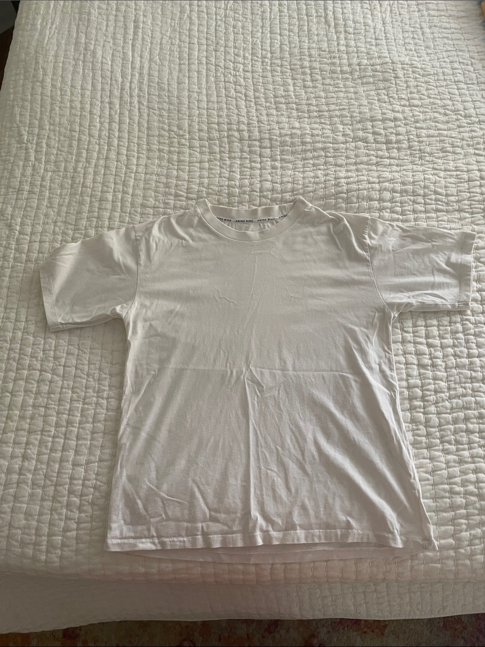 Anine Bing White 100% Cotton Tee